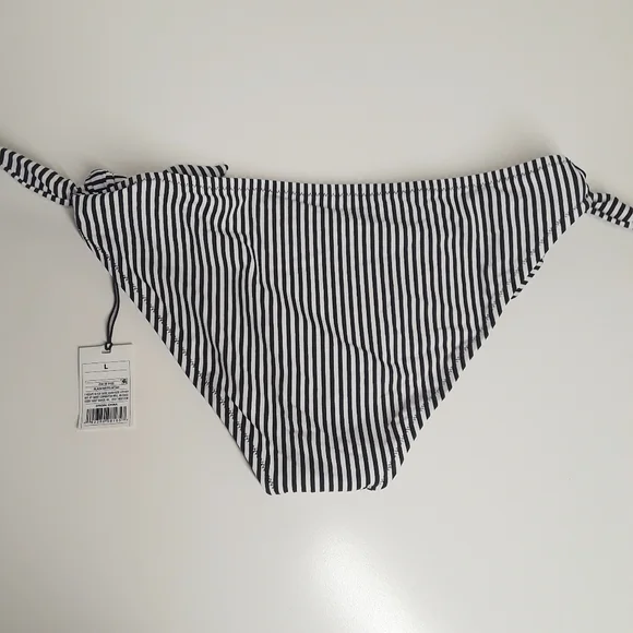 SHADE & SHORE Black White Stripe Large Bikini Bottom NWT - Picture 5 of 7